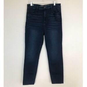 American Eagle Dark-Wash Blue Skinny Hi-Rise Jeggings 14 Short